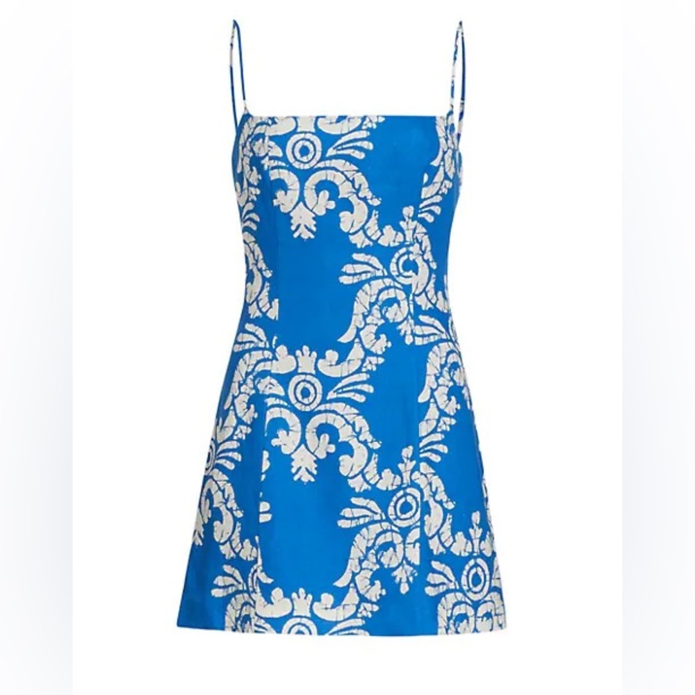 Rhode Jackie Damask Linen Minidress